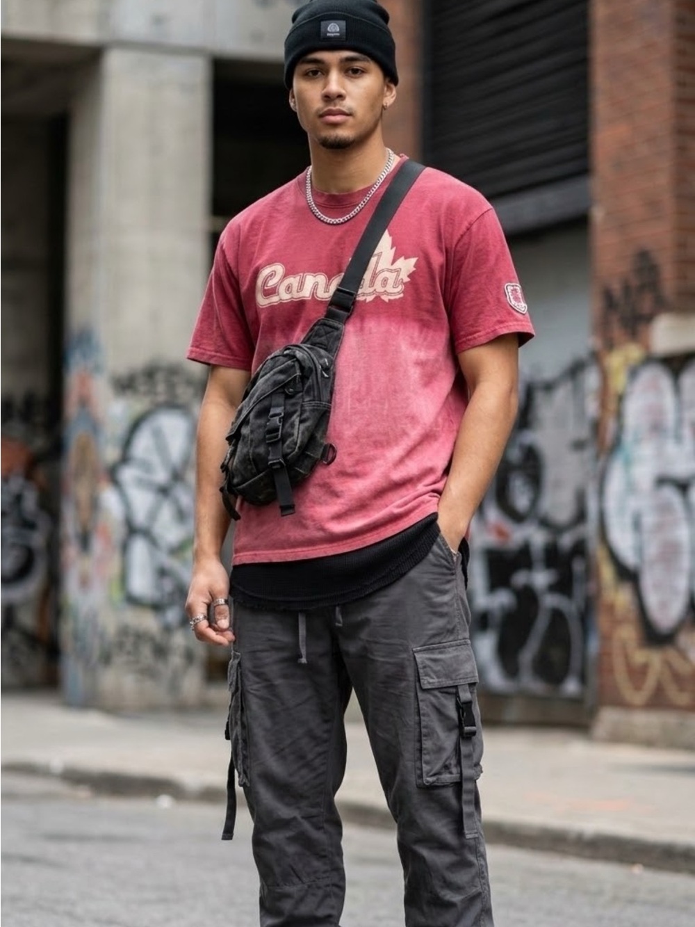 Distressed Canada Graphic Short Sleeve Shirt